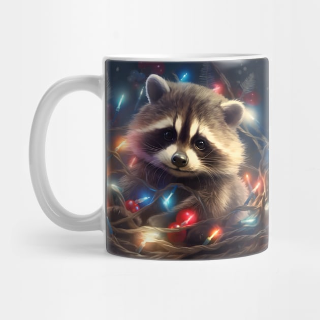 Christmas raccoon by beangeerie